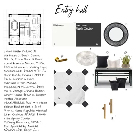 Entry HAllway Interior Design Mood Board by Anna Eykhorn on Style Sourcebook