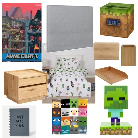 Minecraft bedroom Interior Design Mood Board by Meg Caris on Style Sourcebook
