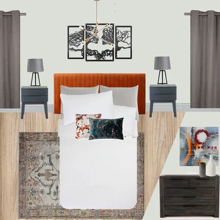 B15 - BEDROOM - TRANSAITIONAL - ORANGE Interior Design Mood Board by Taryn on Style Sourcebook