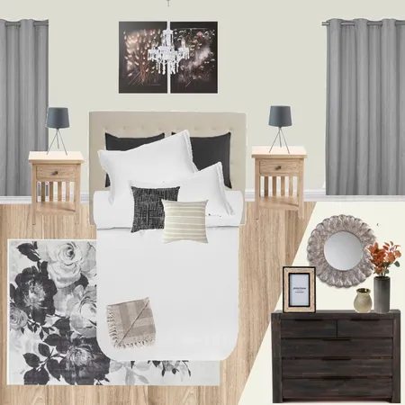 B16 - BEDROOM TRANSITIONAL - BLACK & WHITE Interior Design Mood Board by Taryn on Style Sourcebook