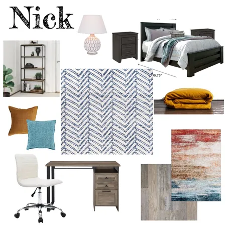 Nick's Room Interior Design Mood Board by Mary Helen Uplifting Designs on Style Sourcebook