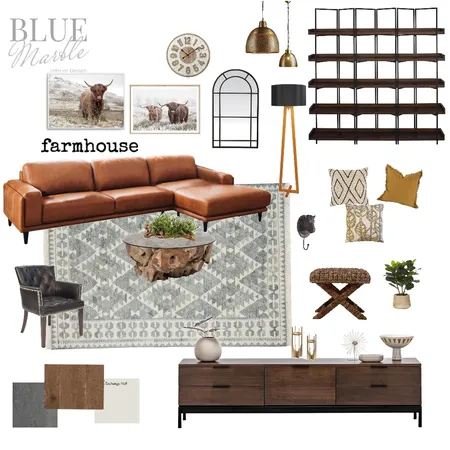 Rustic Farmhouse Interior Design Mood Board by Blue Marble Interiors on Style Sourcebook