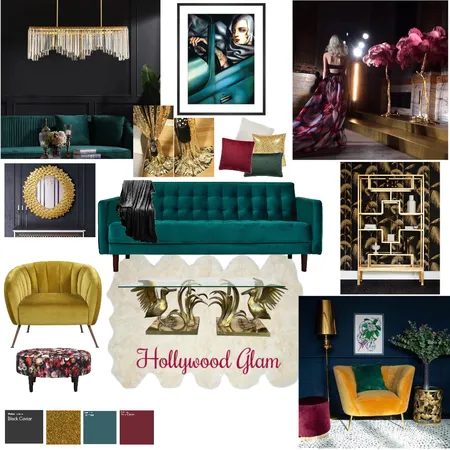 Hollywood Glam Interior Design Mood Board by Elizabeth Grand on Style Sourcebook