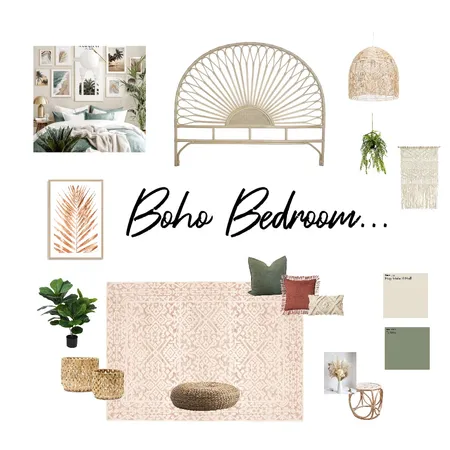 Boho Bedroom Interior Design Mood Board by browndezigns on Style Sourcebook