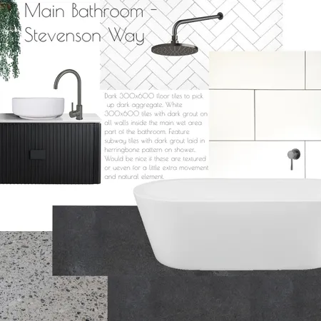 Stevenson Way - Main Bathroom Interior Design Mood Board by Holm & Wood. on Style Sourcebook