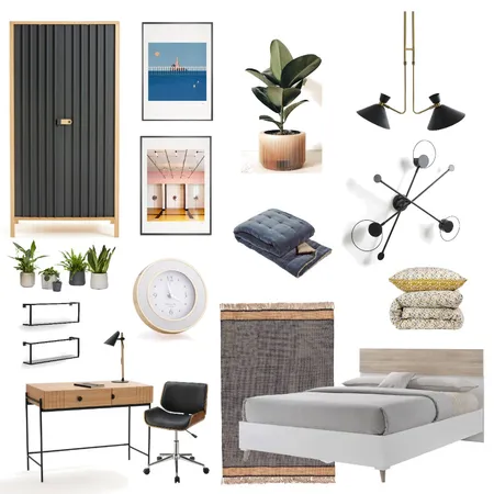 guest bedroom / office Interior Design Mood Board by Cinnamon Space Designs on Style Sourcebook