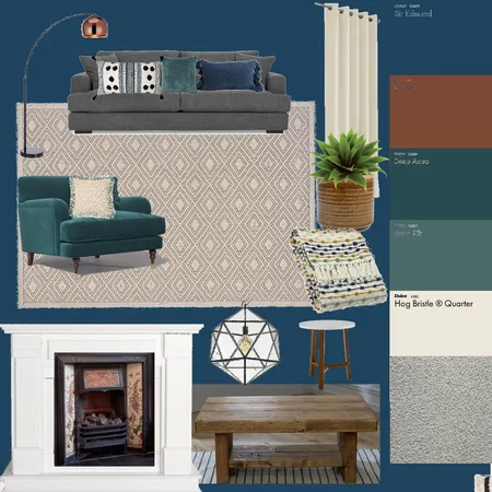 Living Room Kingfisher plus brown Interior Design Mood Board by emma_kate on Style Sourcebook