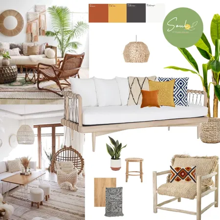 Bohemian Living Room Interior Design Mood Board by Soul Interior Design on Style Sourcebook