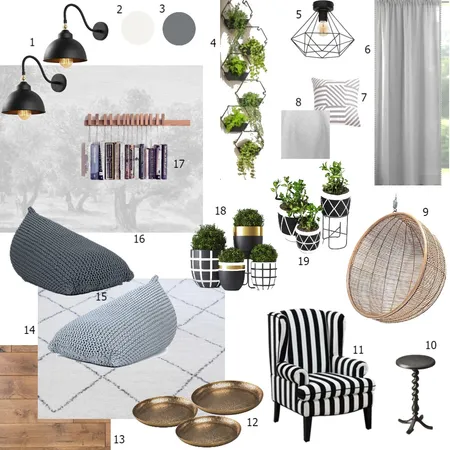 Relaxation Area Sample Board Interior Design Mood Board by Nienke Offer on Style Sourcebook