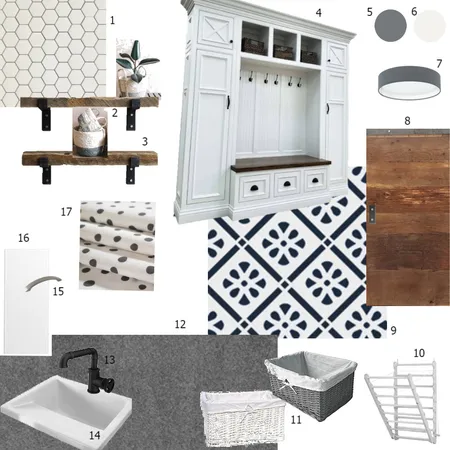 Mudroom/Laundry Sample Board Interior Design Mood Board by Nienke Offer on Style Sourcebook