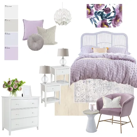 Purple Bedroom Interior Design Mood Board by Interiors By Zai on Style Sourcebook