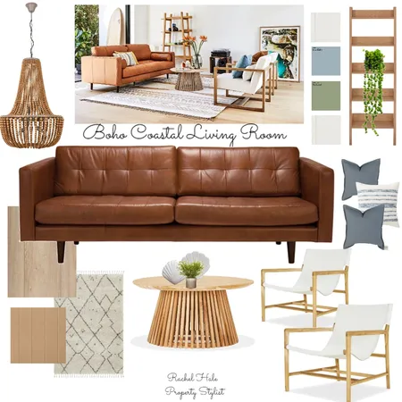 Boho Coastal Living room Interior Design Mood Board by Rachel Hale on Style Sourcebook