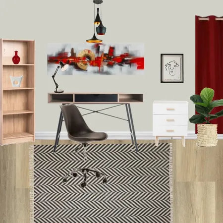 H01 - MODERN RED, GREY, BROWN Interior Design Mood Board by Taryn on Style Sourcebook