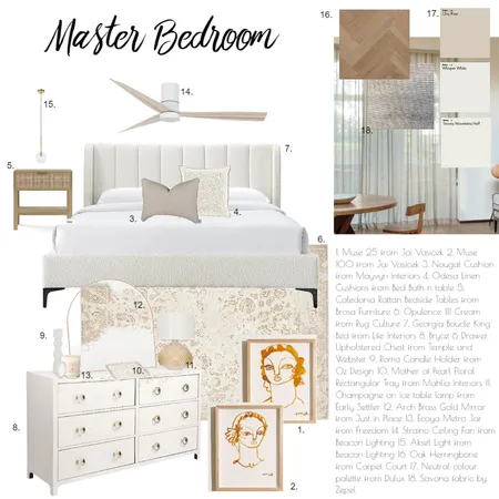 Master Bedroom Moodboard Interior Design Mood Board by tiaronson on Style Sourcebook