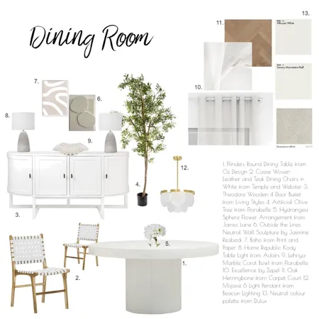 Dining Room Moodboard Interior Design Mood Board by tiaronson on Style Sourcebook