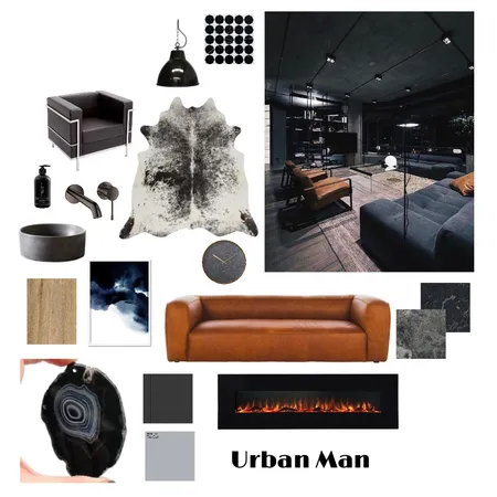 Urban Chic Man Interior Design Mood Board by Jo Steel on Style Sourcebook