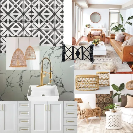 Wet Bar B&W tile and dark veins Interior Design Mood Board by taylordeffibaugh on Style Sourcebook