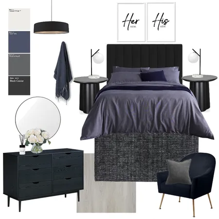 Moody Bedroom Interior Design Mood Board by Interiors By Zai on Style Sourcebook