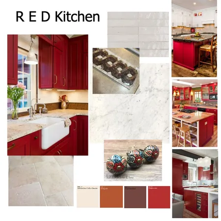 Red Kitchen Interior Design Mood Board by leahbee on Style Sourcebook