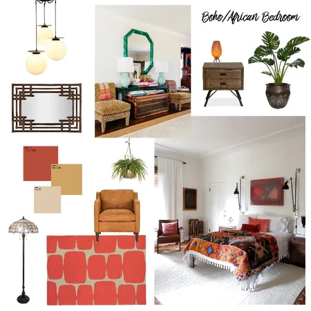 Boho/African Bedroom Interior Design Mood Board by Ciara Kelly on Style Sourcebook