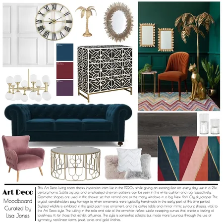 Art Deco Living Room Interior Design Mood Board by lisajones on Style Sourcebook