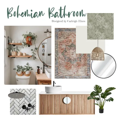 Bohemian Bathroom Interior Design Mood Board by Carleigh Hines on Style Sourcebook