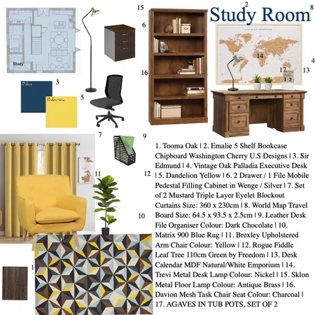 Study Room Interior Design Mood Board by Bradisha Benjamin on Style Sourcebook