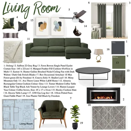 Sample Board Living Room Interior Design Mood Board by Bradisha Benjamin on Style Sourcebook