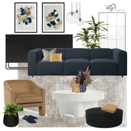 Navy mustard Interior Design Mood Board by Thediydecorator on Style Sourcebook