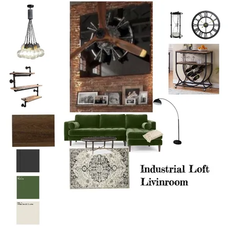 Industrial Loft Livingroom Interior Design Mood Board by cella on Style Sourcebook