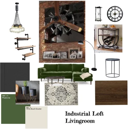 Industrial Loft Livingroom Interior Design Mood Board by cella on Style Sourcebook