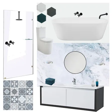 The Blues Bathroom Interior Design Mood Board by creative grace interiors on Style Sourcebook