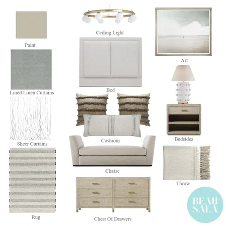 Beach house Master bedroom Interior Design Mood Board by Stacey Sibley on Style Sourcebook