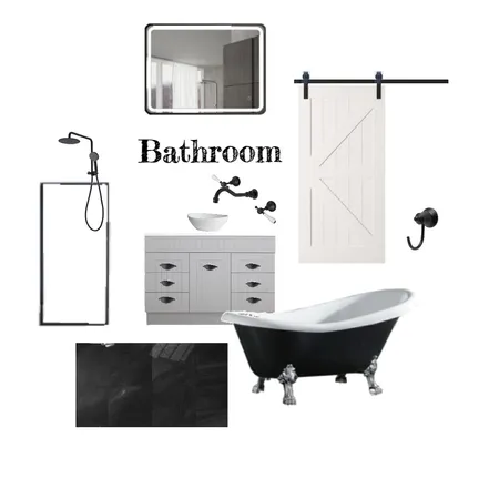 B&W French Provincial x Farmhouse Bathroom Interior Design Mood Board by Abbey Brookes on Style Sourcebook