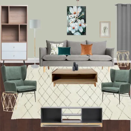 L9 - LIVING ROOM MODERN GREEN Interior Design Mood Board by Taryn on Style Sourcebook