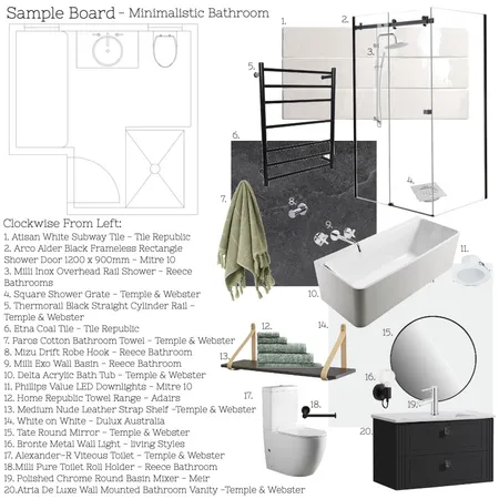 Bathroom B+K Interior Design Mood Board by SammyClose on Style Sourcebook