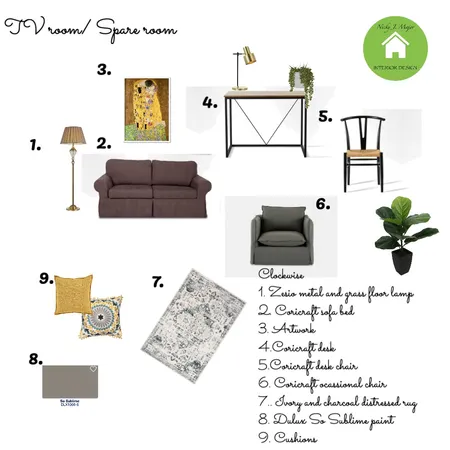 NJM -TV/spare room - William Interior Design Mood Board by NickyJMajor on Style Sourcebook