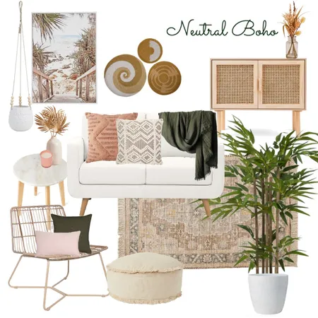 Neutral Boho Lounge Interior Design Mood Board by MonicaB on Style Sourcebook