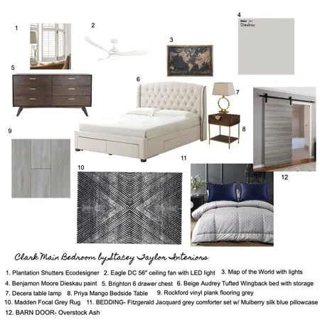 Clark Main Bedroom Interior Design Mood Board by Stacey Taylor on Style Sourcebook