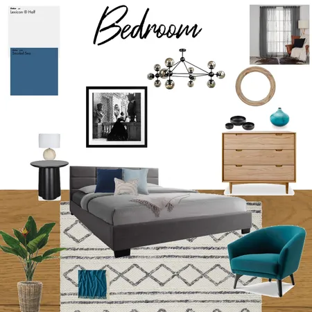 Grey and teal Bedroom Interior Design Mood Board by shashikala on Style Sourcebook