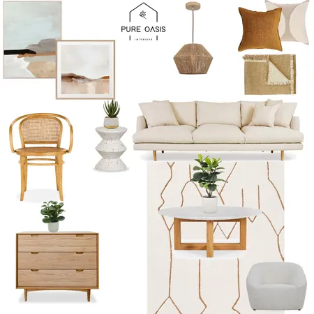 Light and Airy Boho Living Room Interior Design Mood Board by QuantheStylist on Style Sourcebook