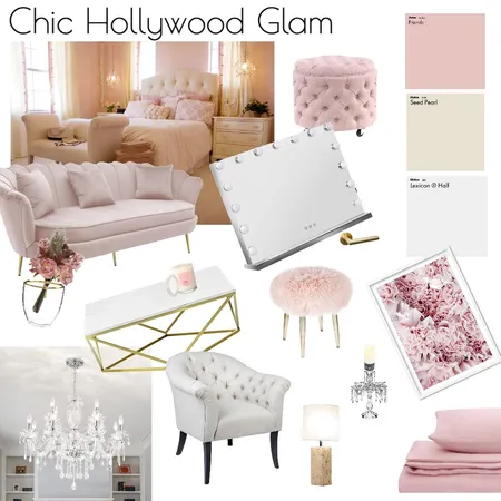 Chic Hollywood Glam Mood Board Interior Design Mood Board by phinebean on Style Sourcebook