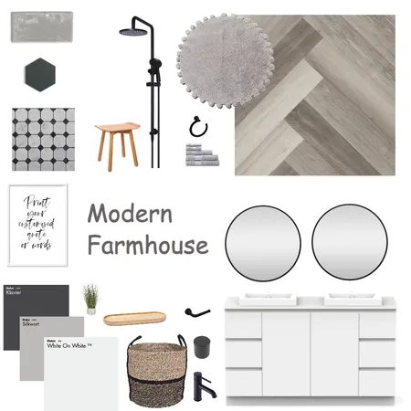Modern Farmhouse Bathroom Interior Design Mood Board by TiaLukehart on Style Sourcebook