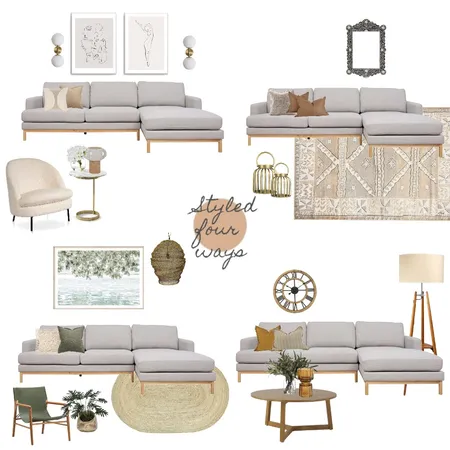 Styled four ways Interior Design Mood Board by thebohemianstylist on Style Sourcebook