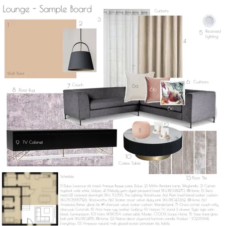 Lounge Sample Board Interior Design Mood Board by Poragirl on Style Sourcebook