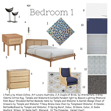 bedroom 1 Interior Design Mood Board by Cathyd on Style Sourcebook