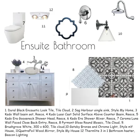 ensuite bathroom Module 10 Interior Design Mood Board by Cathyd on Style Sourcebook