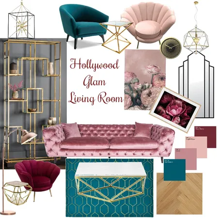 Hollywood Glam Living Room Interior Design Mood Board by fionajuliana on Style Sourcebook