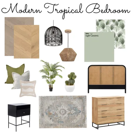 Modern Tropical Bedroom Interior Design Mood Board by decorate with sam on Style Sourcebook