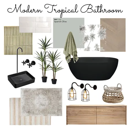 Modern Tropical Bathroom Interior Design Mood Board by decorate with sam on Style Sourcebook